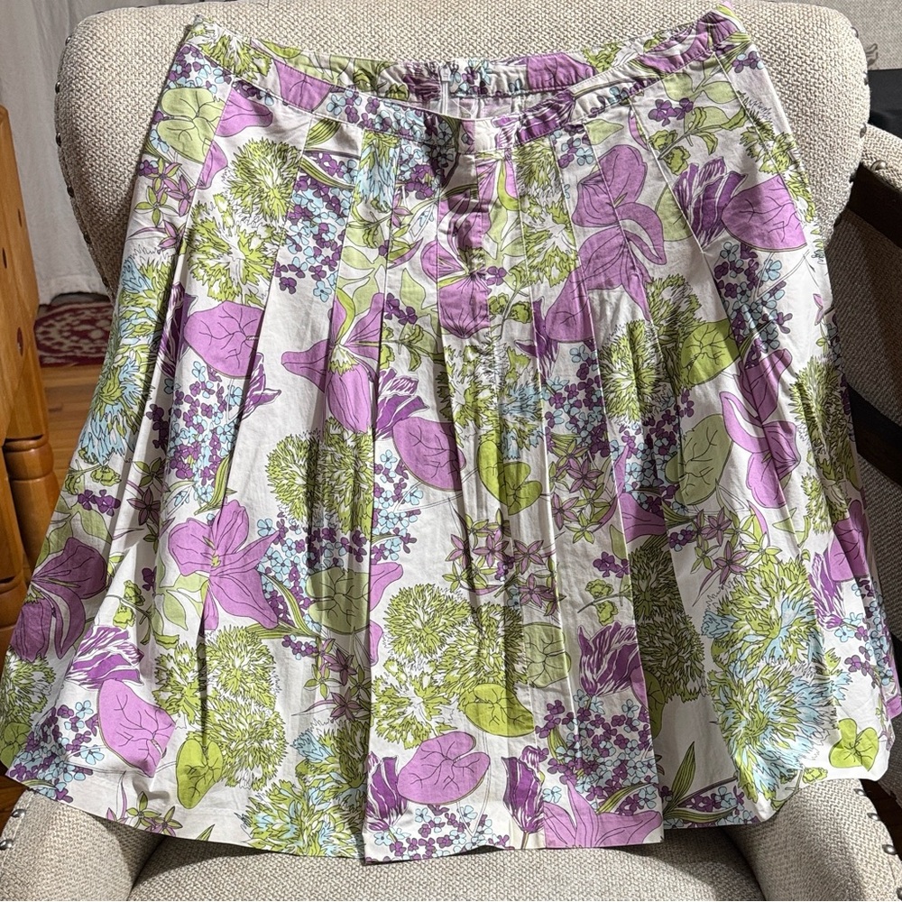 Mossimo Supply Co. A-Line Skirt - Purple and Green Floral